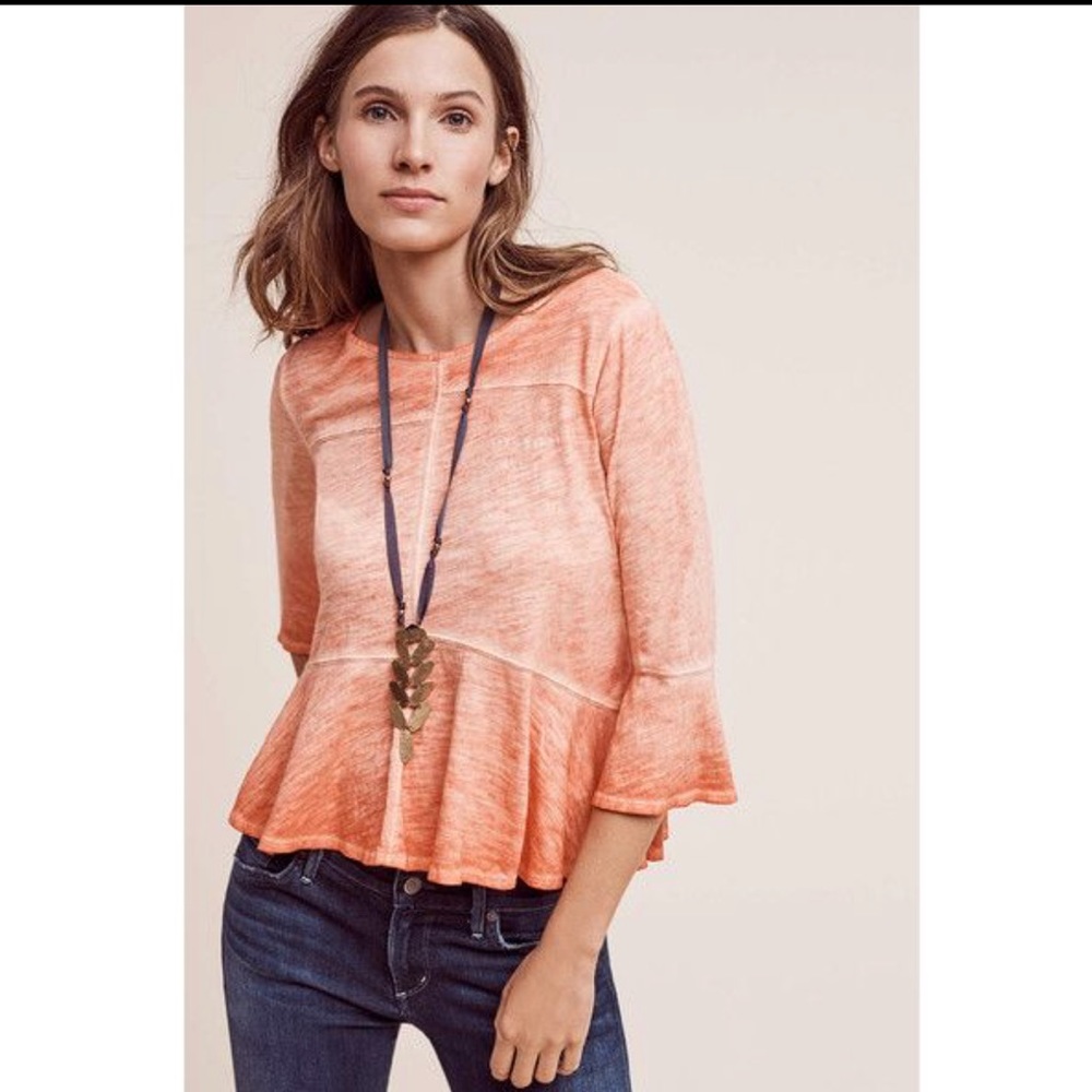 Boho Anthropologie Peplum BLOUSE EUC